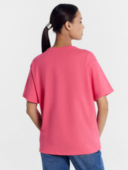 Футболка женская розовая с печатью