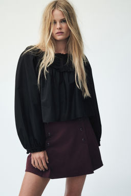 Blusa de algod?n con ribetes de encaje - H&m фото 3
