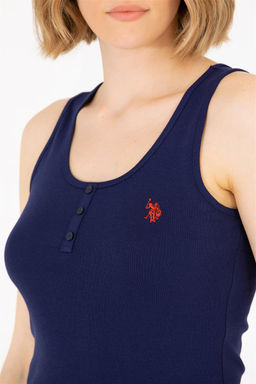 U. S. Polo Assn Женская базовая футболка без рукавов темно-синего цвета с круглым вырезом - U.s. polo assn фото 14
