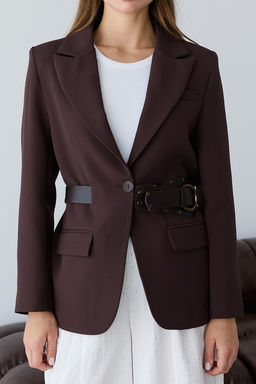 Koyu Kahverengi Blazer Ceket TWOSS26BC00040 - Trendyolmilla фото 4