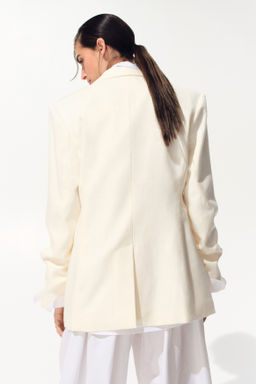 Americana de botonadura sencilla en mezcla de lino - H&m фото 5