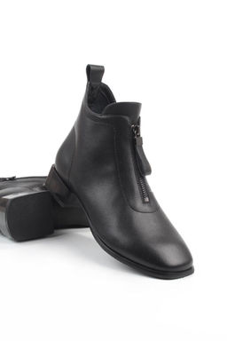 01-M43-16 BLACK Ботинки демисезонные женские (натуральная кожа)