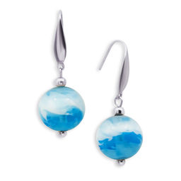Серьги из муранского стекла LS3345/голубой