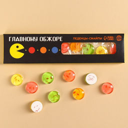 Цена за 2 шт. Леденцы - смайлы в коробке Обжоре, с кислинкой, 30 г.