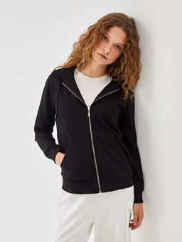 Kap??onlu Kad?n Fermuarl? Sweatshirt