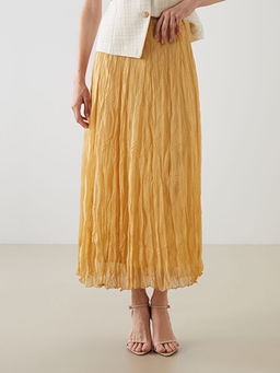 Beli Lastikli Pileli Etek