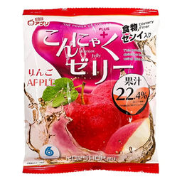 Желе конняку со вкусом яблока Yukiguni Aguri, Япония, 96 г (16 г*6шт) Акция