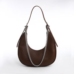 Сумка женская хобо на молнии, цвет коричневый