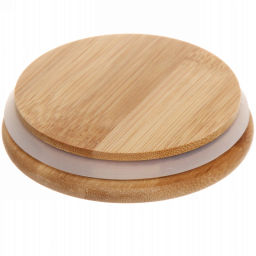 Банка для продуктов стеклянная 1800мл "Хай-Тек" с бамбуковой крышкой 10*28см