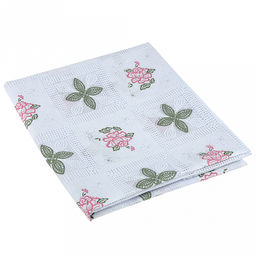 LACE Скатерть ажурная ПВХ Фелиция 110х137см, длина стола до 90см, на 4 персоны, белый фон, цветное тиснение, матовая, на пленке, т.м. Домашняя мода (Китай) фото 7