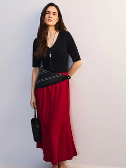 Юбка миди из вискозы и льна ZR2605013502-70 / Zarina