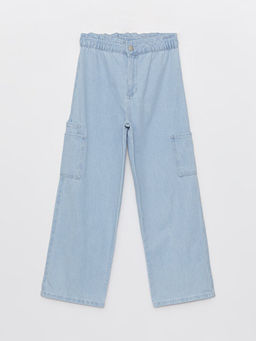 Wideleg K?z ?ocuk Kargo Jean Pantolon