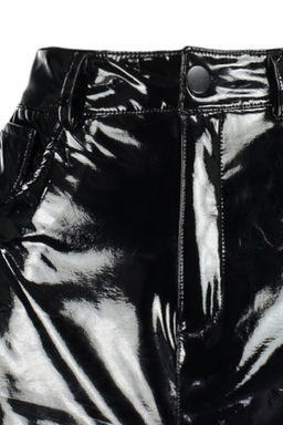 TRENDYOLMILLA Siyah Parlak Suni Deri Mini Dokuma Etek TWOAW24ET00176 фото 8