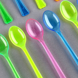 Цена за 6 шт. Ложки пластиковые, набор 12 шт., цвета МИКС
