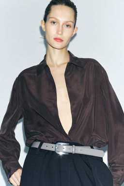 LEATHER BELT WITH METAL BUCKLE