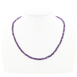 Аметист кубики гранёные 3.5мм, "Окта" бусы 47см