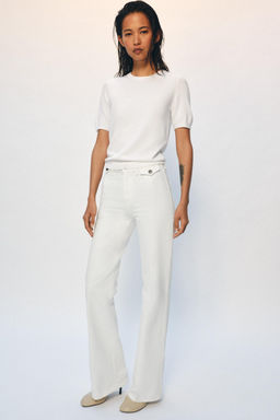 JEANS ZW COLLECTION FLARE TIRO ALTO / Blanco