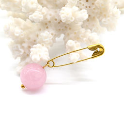 Булавка-оберег для защиты от сглаза с кунцитом 22*10 мм. Радуга камня