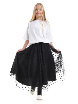 Юбка пачка длинная из фатина 22-7608 черный/зол. звезды - Mini maxi фото 59