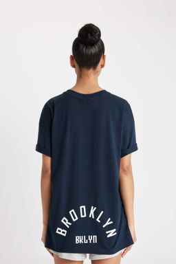 DeFactoFit Футболка Oversize с круглым вырезом и короткими рукавами NBA Brooklyn Nets  фото 7