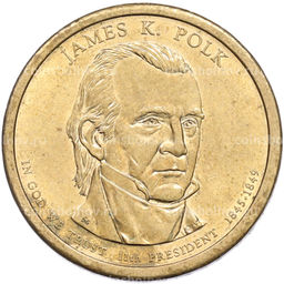 Монета 1 доллар 2009 года (Р) США 11-й президент США Джеймс Полк