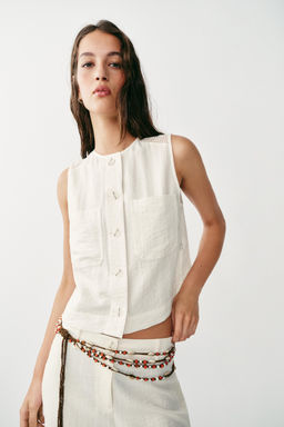TOP ENTREDOSES LATERALES / Crudo - Zara фото 2