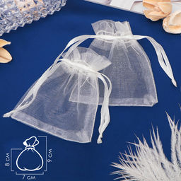 Цена за 100 шт. Мешочек подарочный, 7×9 см, бежевый