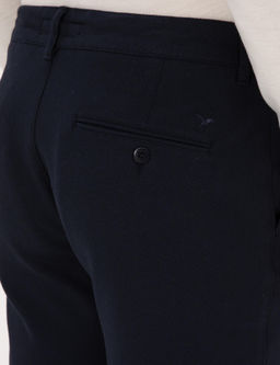 Lacivert Slim Fit Beli Ba_c_kl_ Kanvas Pantolon