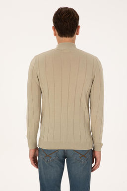 Erkek Slim Fit Yar_m Bal_k__ Yaka A__k Haki Kazak - U.s. polo assn фото 5