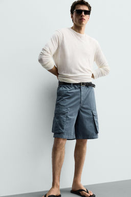 BERMUDA CARGO RELAXED FIT / Azul