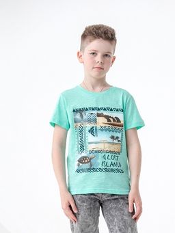 CRB wear/CSJB 63117-40-320 Футболка для мальчика,бирюзовый/Ex.Cherubino