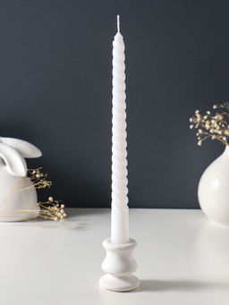 Свеча витая 25 см (набор 3 шт) 57 гр, 5 ч, цв. белый