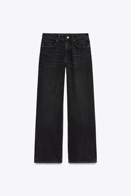 TRF WIDE-LEG MID-RISE FULL LENGTH JEANS - Zara фото 12