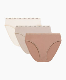 ATLANTIC 3CLP-010 Трусы спорт с высокой посадкой Sport High Leg - набор (3 шт.) темный экрю + бежевый + темно-бежевый