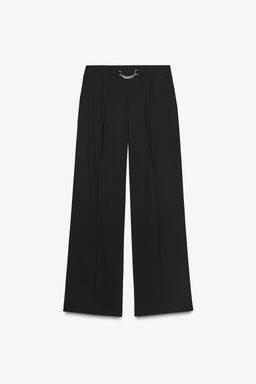 WIDE-LEG TROUSERS WITH CHAIN - Zara фото 16