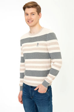 Мужской серый меланжевый свитер Неожиданная скидка в корзине - U.s. polo assn фото 3