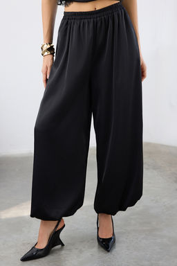 Siyah Duz Dokuma Saten S?k/Gece Pantolon TPRAW26PL00000 - Trendyolmilla фото 3