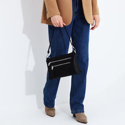 Сумка кросс-боди на молнии, 3 наружных кармана, цвет чёрный - Simaland фото 9