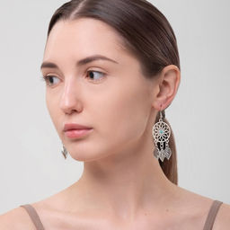 Серьги ассорти История листочки, цвет голубой в чернёном серебре - Queen fair фото 4