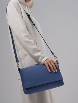 Сумка кожаная на плечо Deboro 30181 сиреневый закат