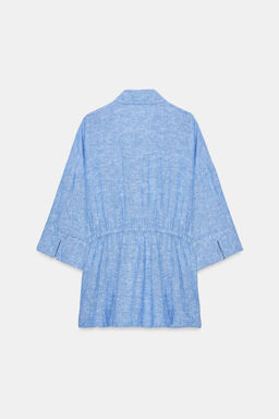 CAMISA SAFARI CON LINO SET / Azul claro - Zara фото 9