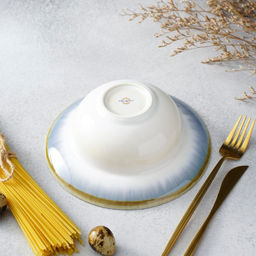 Тарелка для пасты Magistro Пэвэти, 800 мл, d=19.5 см, фарфор, голубая  фото 5