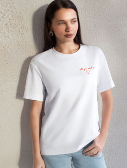 Свободная футболка с принтом из премиального хлопка с эастаном - Vilatte фото 6