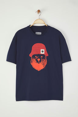 TRENDYOL MAN Ekru Oversize/Genis Kesim Aplike Sapka Detayl? %100 Pamuklu K?sa KolT-Shirt TMNSS25TS00016 - Trendyolmilla фото 5