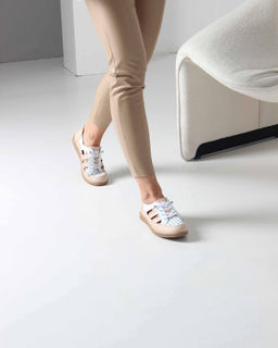 Слипоны 165.8000be. белый-бежевый