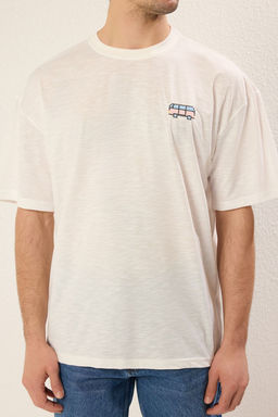 TRENDYOL MAN Mint Oversize/Genis Kesim Palmiye Nak?sl? %100 Pamuk T-Shirt TMNSS25TS00055 - Trendyolmilla фото 8