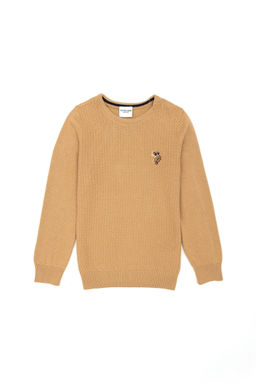 U. S. Polo Assn / Базовый свитер с круглым вырезом для мальчиков песочного цвета - U.s. polo assn фото 4