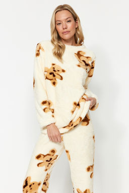 Trendyolmilla Pembe-Cok Renkli Cicekli Wellsoft K?sl?k Orme Pijama Tak?m? THMAW24PT00191  фото 2