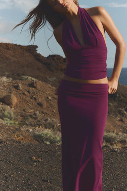 GATHERED HALTERNECK TOP - Zara фото 8