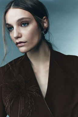 LIMITED EDITION DRAPED FEATHER SHIRT - Zara фото 10